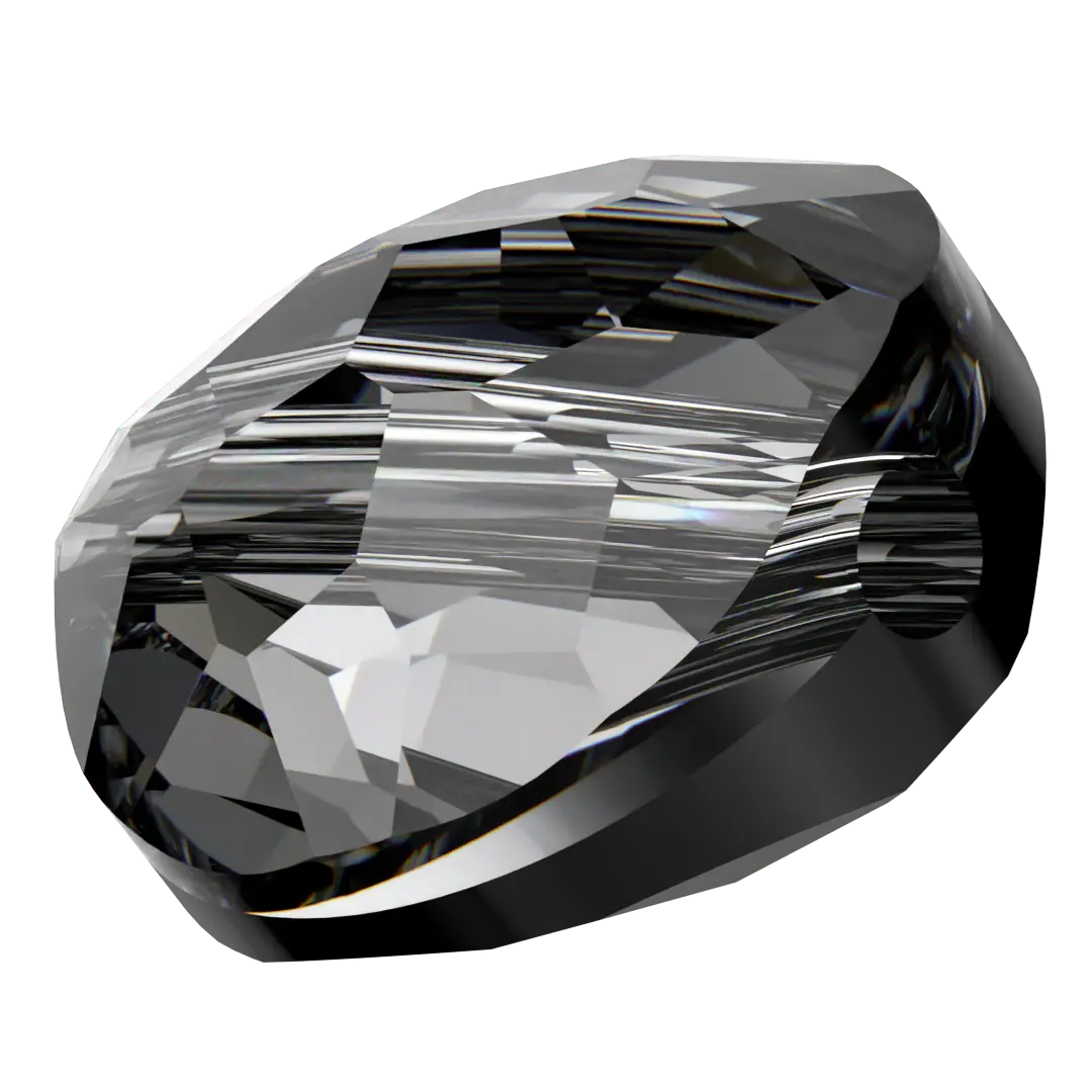 Serinity Crystal Beads Thin Round (5034) Crystal Silver Night - Bluestreak Crystals