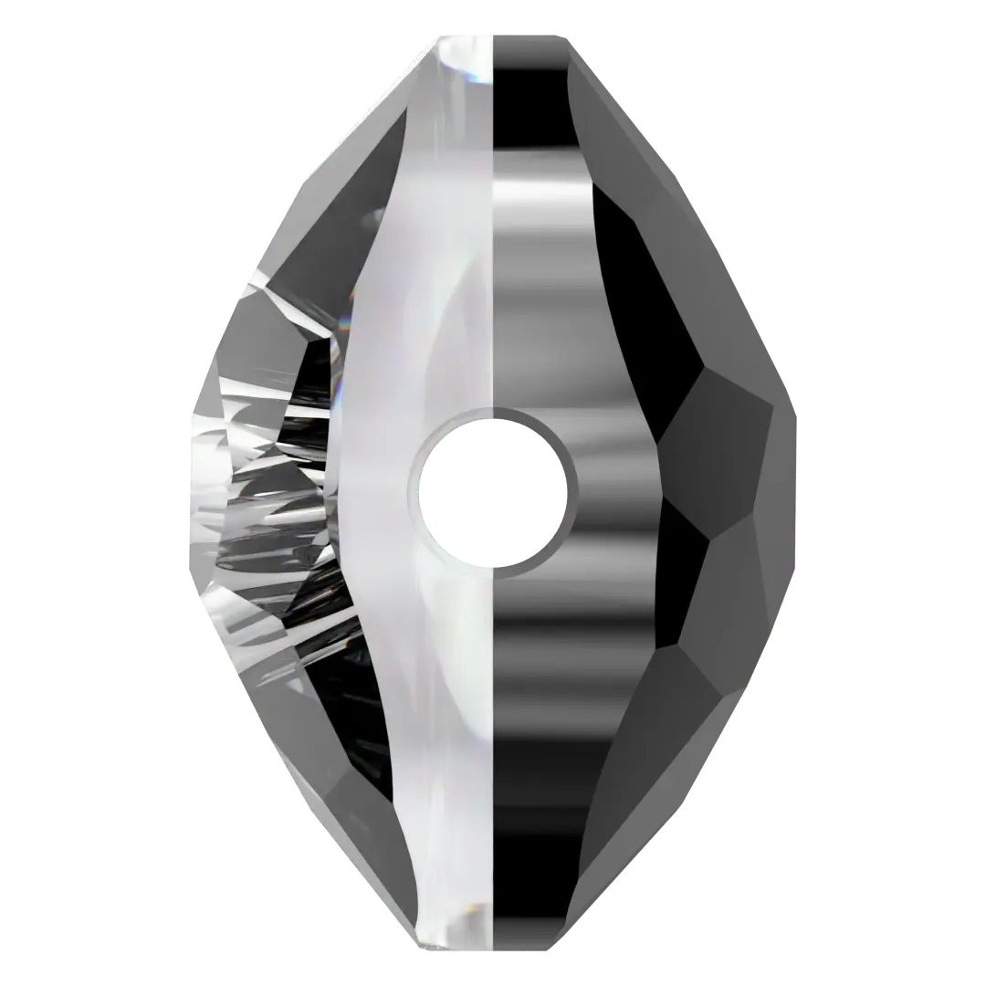 Serinity Crystal Beads Thin Round (5034) Crystal Silver Night - Bluestreak Crystals