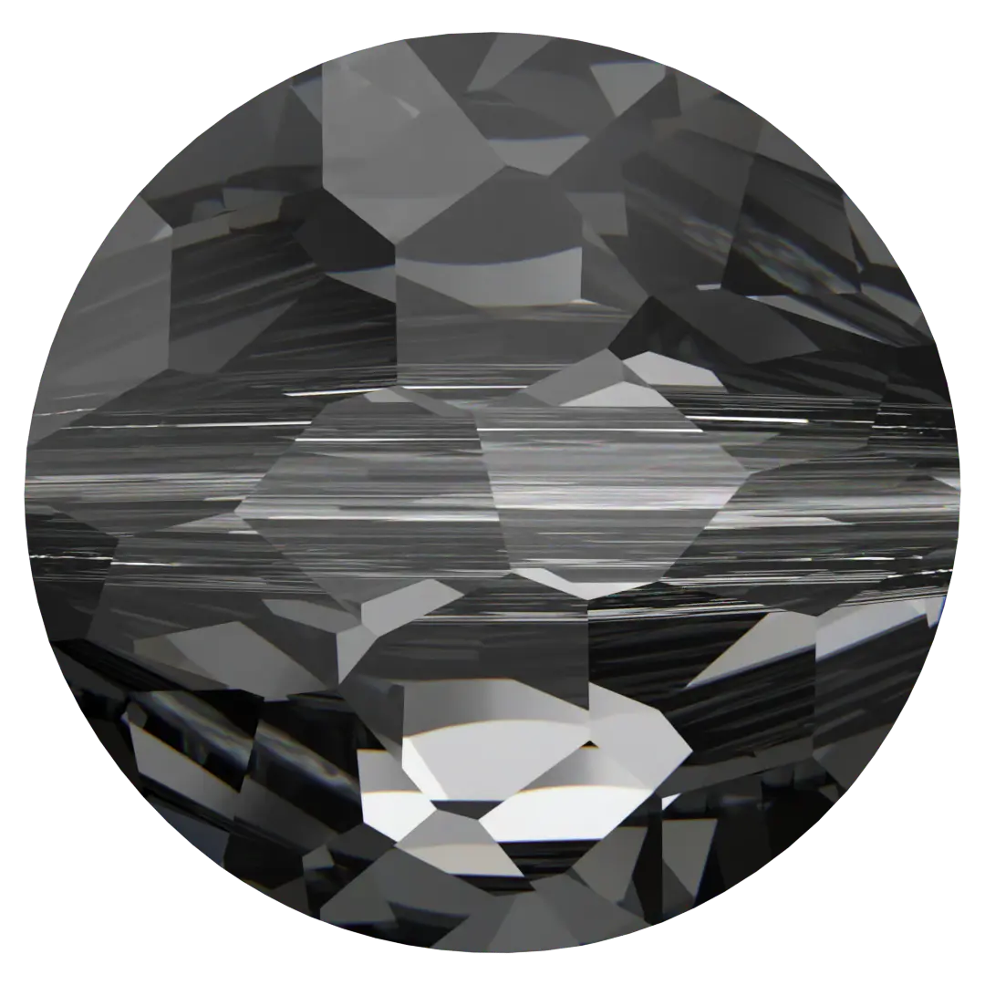 Serinity Crystal Beads Thin Round (5034) Crystal Silver Night - Bluestreak Crystals