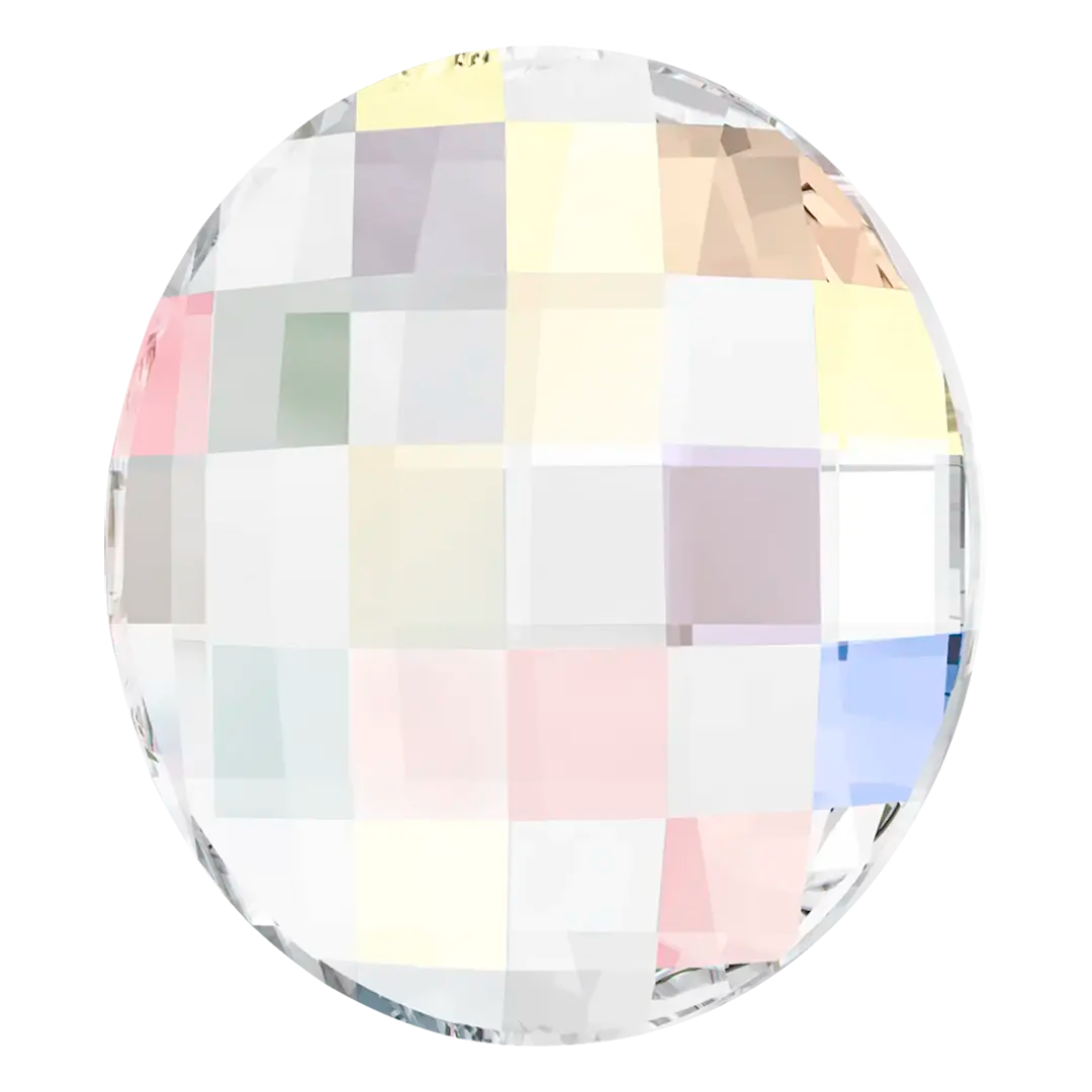 Serinity Flat Back Crystals Non Hotfix Chessboard Circle (2035) Crystal AB - Bluestreak Crystals