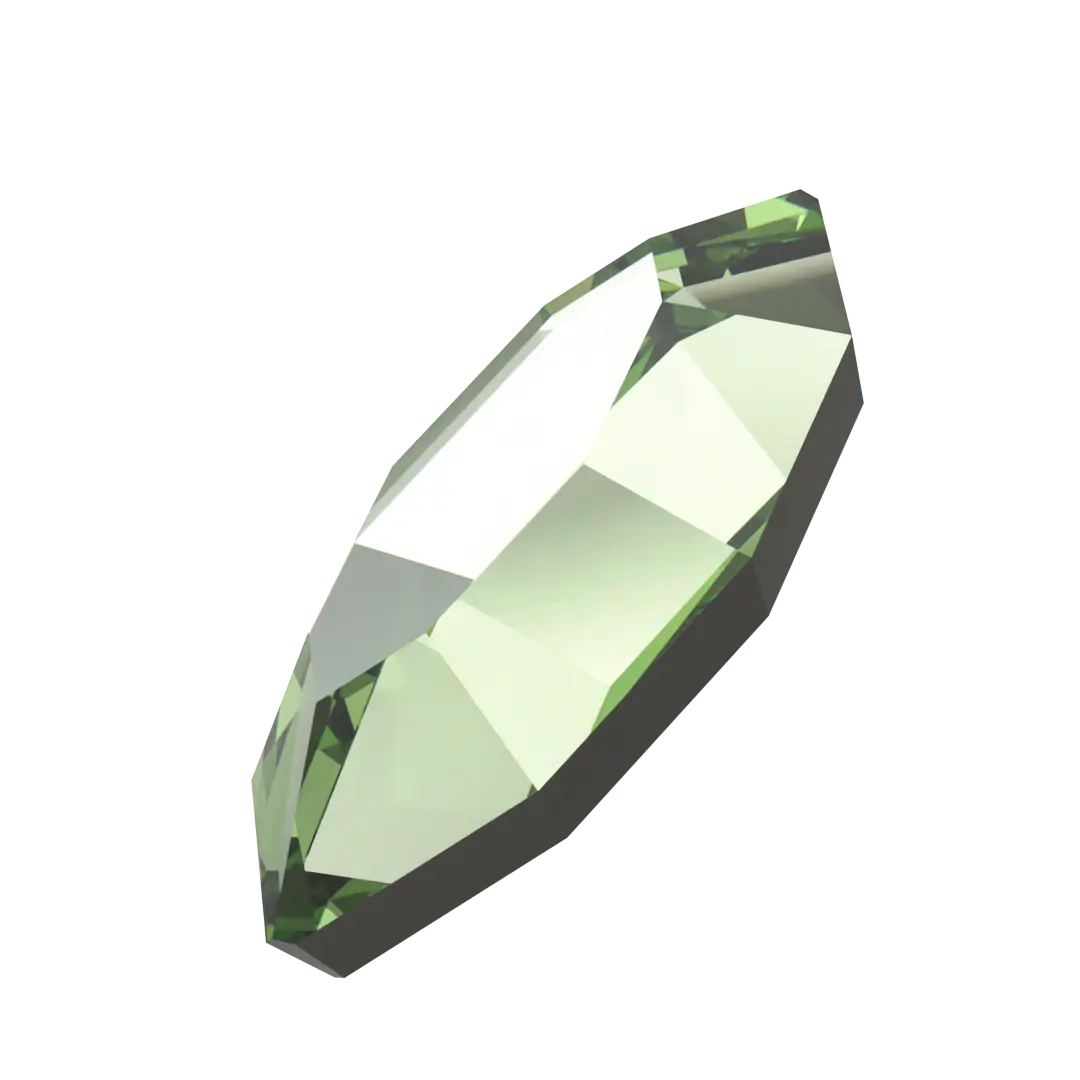 Serinity Flat Back Crystals Non Hotfix Navette (2200) Dark Peridot - Bluestreak Crystals