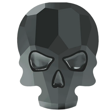 Serinity Flat Back Crystals Non Hotfix Skull (2856) Jet Hematite UNFOILED - Bluestreak Crystals