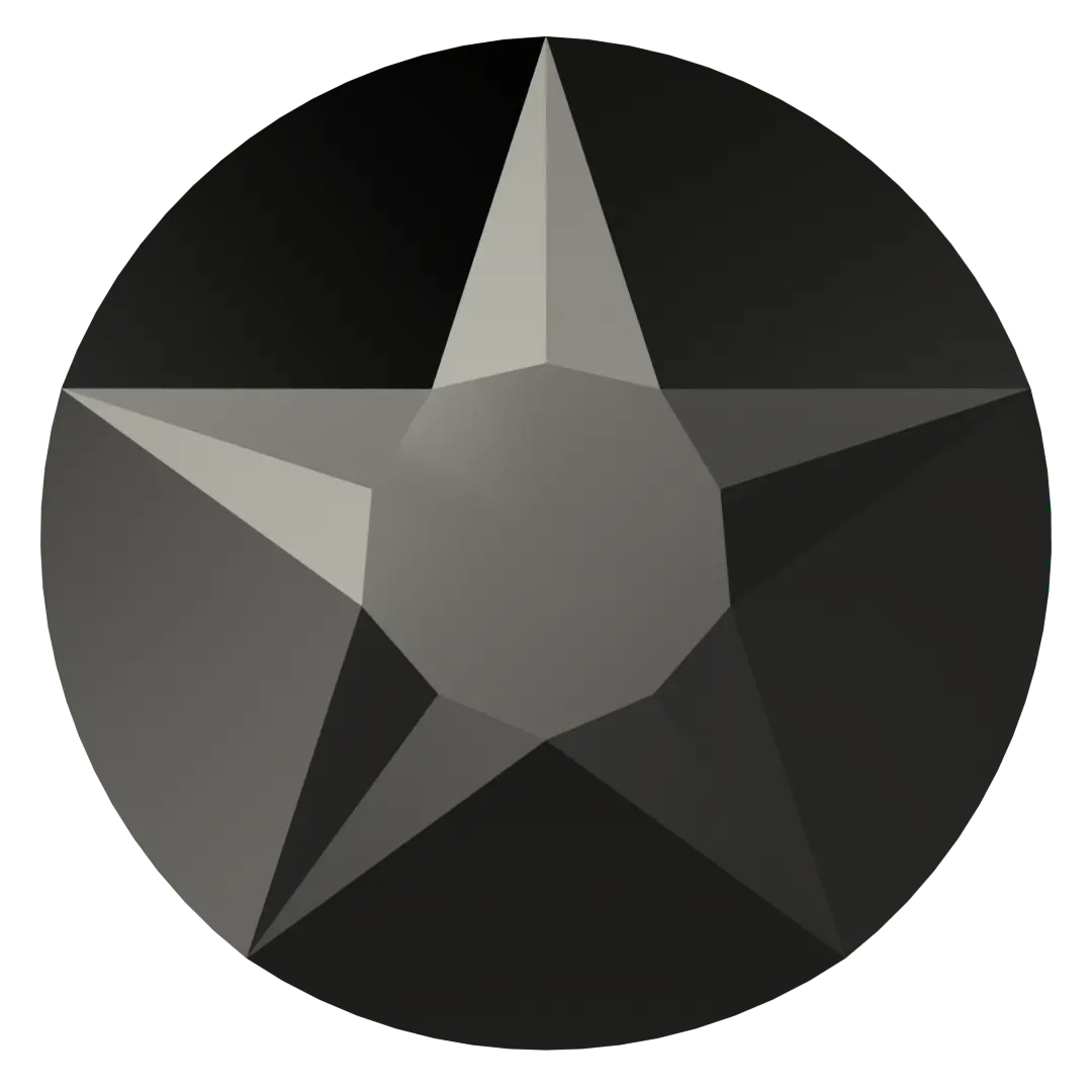 Serinity Flat Back Crystals Non Hotfix Star Rose (2100) Jet Hematite FOILED - Bluestreak Crystals