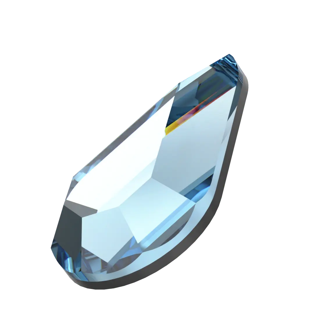 Serinity Hotfix Flat Back Crystals Drop (2300) Aquamarine - Bluestreak Crystals