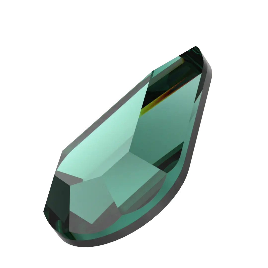 Serinity Hotfix Flat Back Crystals Drop (2300) Emerald - Bluestreak Crystals