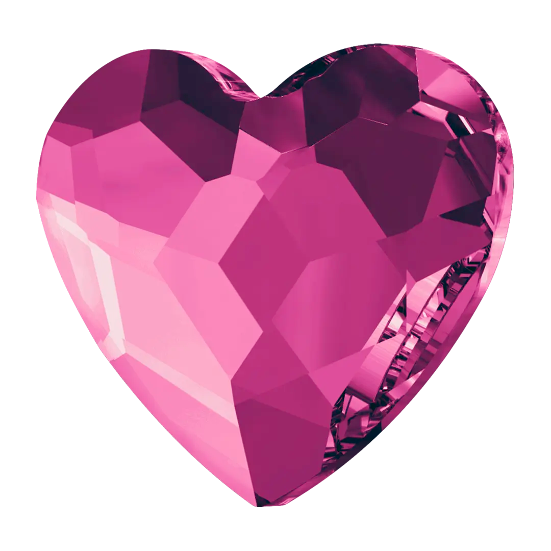 Swarovski Hotfix Crystals Heart Fuchsia – Bluestreak Crystals