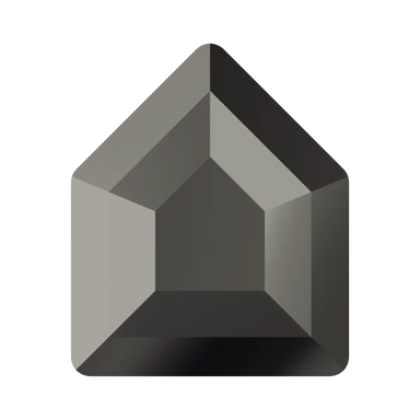 Serinity Hotfix Flat Back Crystals Small Pentagon (2775) Jet Hematite - Bluestreak Crystals