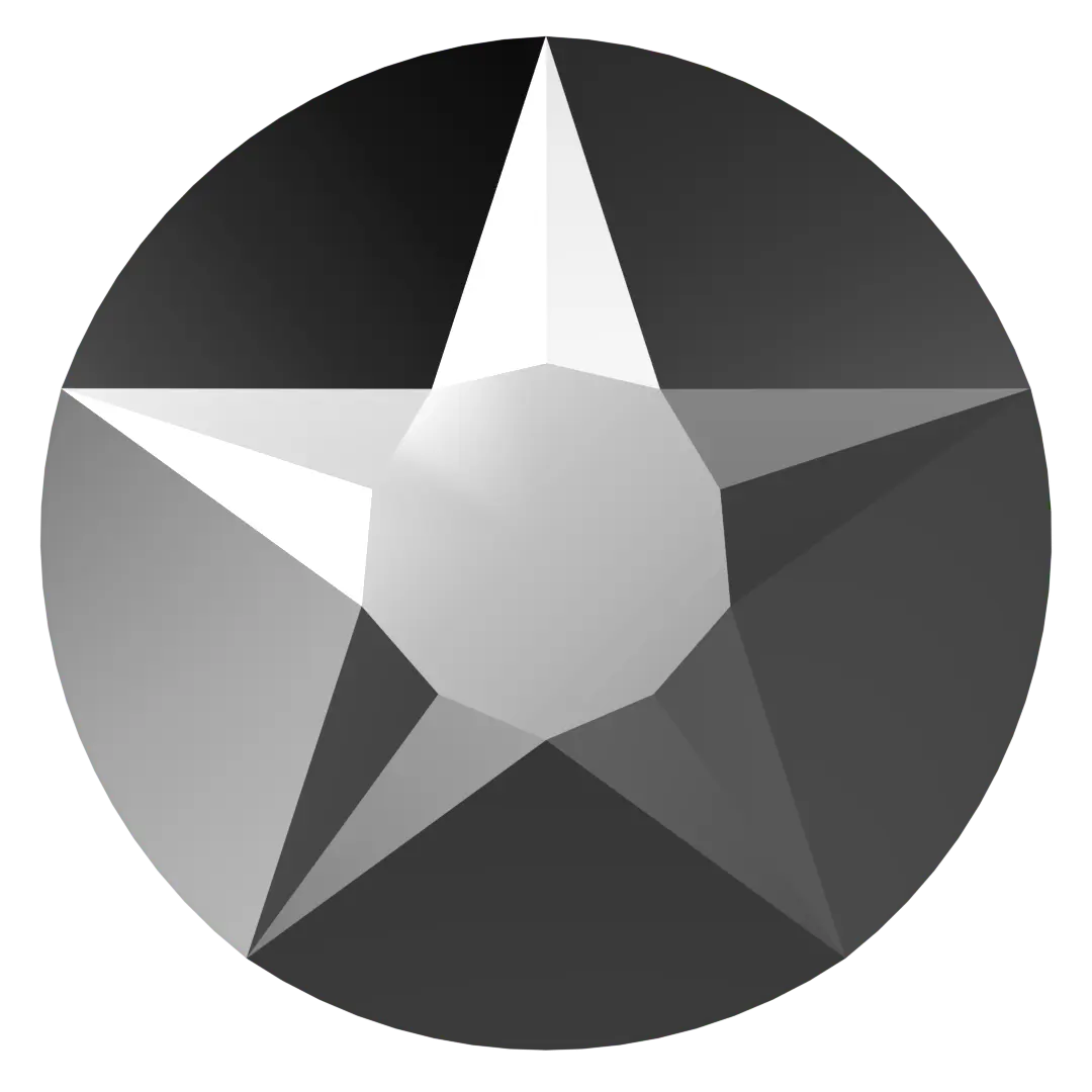 Serinity Hotfix Flat Back Crystals Star Rose (2100) Crystal Light Chrome - Bluestreak Crystals