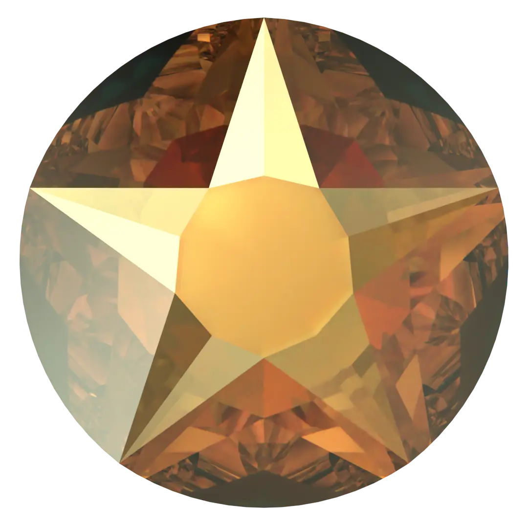 Serinity Hotfix Flat Back Crystals Star Rose (2100) Crystal Metallic Sunshine - Bluestreak Crystals