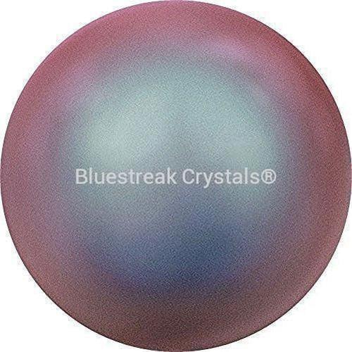 Serinity Pearls Round Half Drilled (5818) Crystal Iridescent Red-Serinity Pearls-6mm - Pack of 10-Bluestreak Crystals