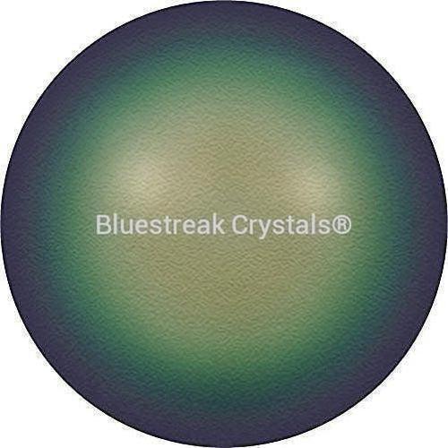 Serinity Pearls Round Half Drilled (5818) Crystal Scarabaeus Green-Serinity Pearls-3mm - Pack of 10-Bluestreak Crystals