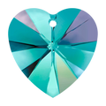 Swarovski Pendants Xilion Heart (6228) Blue Zircon AB - Bluestreak Crystals