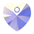 Swarovski Pendants Xilion Heart (6228) Sapphire AB - Bluestreak Crystals