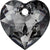 Serinity Pendants Heart Cut (6432) Crystal Silver Night-Serinity Pendants-8mm - Pack of 4-Bluestreak Crystals