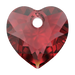 Serinity Pendants Heart Cut (6432) Scarlet - Bluestreak Crystals