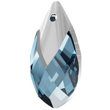 Serinity Pendants Metallic Cap Pear (6565) Aquamarine Light Chrome - Bluestreak Crystals