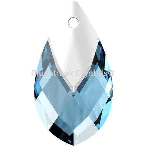 Serinity Pendants Metallic Cap Pear (6565) Aquamarine Light Chrome-Serinity Pendants-18mm - Pack of 1-Bluestreak Crystals