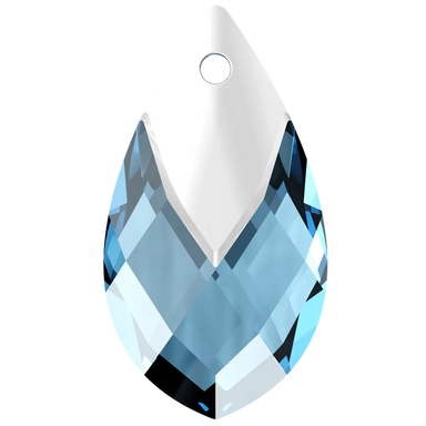 Serinity Pendants Metallic Cap Pear (6565) Aquamarine Light Chrome - Bluestreak Crystals