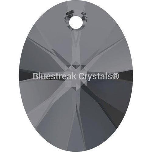 Serinity Pendants Oval Cut (6028) Crystal Silver Night-Serinity Pendants-12mm - Pack of 4-Bluestreak Crystals
