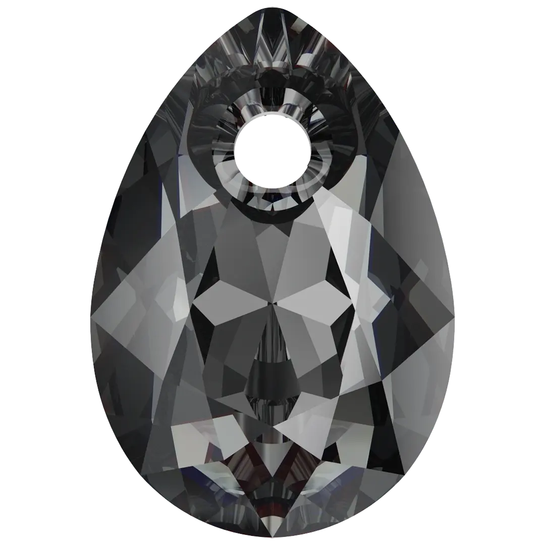 Serinity Pendants Pear Cut (6433) Crystal Silver Night - Bluestreak Crystals