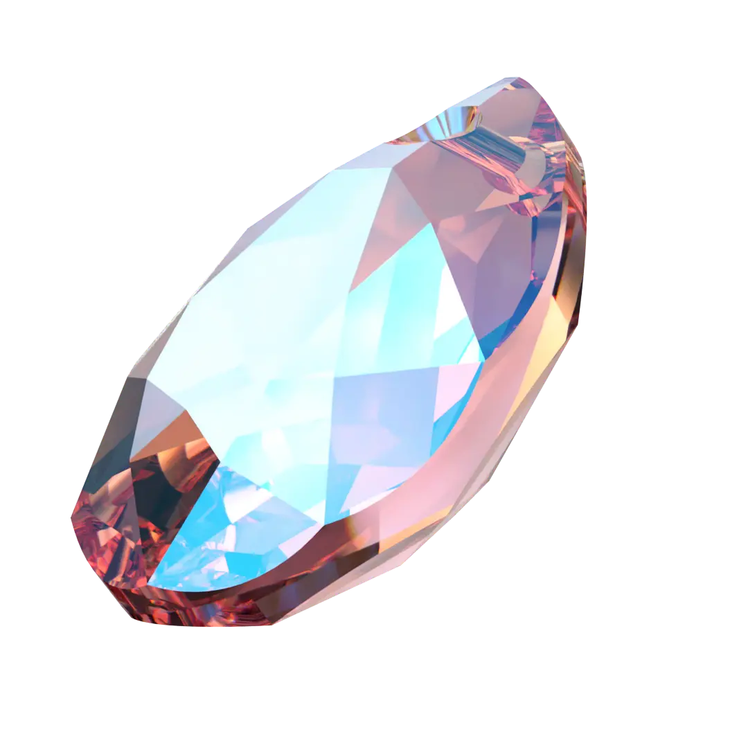 Serinity Pendants Pear Cut (6433) Light Rose Shimmer - Bluestreak Crystals