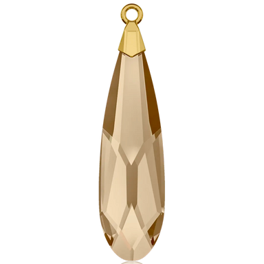Swarovski Pendants Raindrop Gold Cap (6533) Crystal Golden Shadow - Bluestreak Crystals