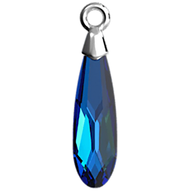 Serinity Pendants Raindrop Rhodium Cap (6533) Crystal Bermuda Blue - Bluestreak Crystals