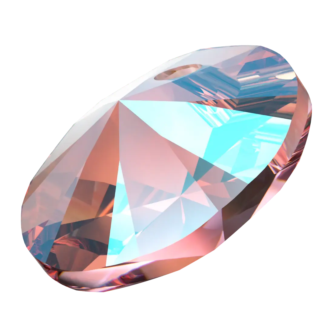 Serinity Pendants Round Cut (6428) Light Rose Shimmer - Bluestreak Crystals