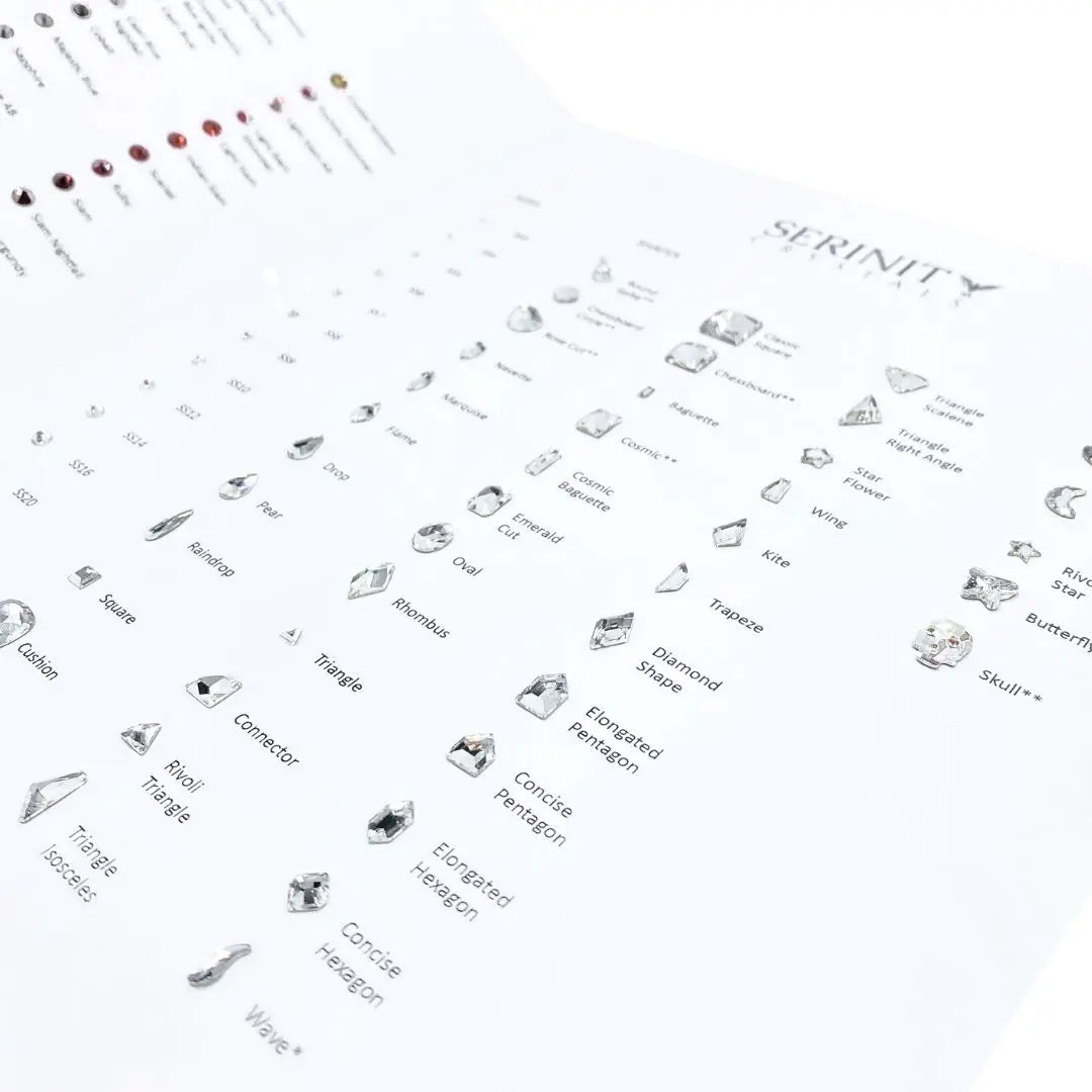 Serinity Rhinestones Colour Chart - Bluestreak Crystals