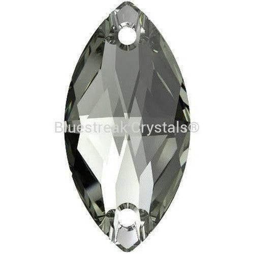 Serinity Sew On Crystals Navette (3223) Black Diamond-Serinity Sew On Crystals-12mm - Pack of 4-Bluestreak Crystals