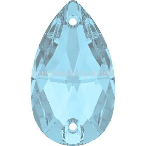 Serinity Sew On Crystals Peardrop (3230) Aquamarine-Serinity Sew On Crystals-12x7mm - Pack of 2-Bluestreak Crystals