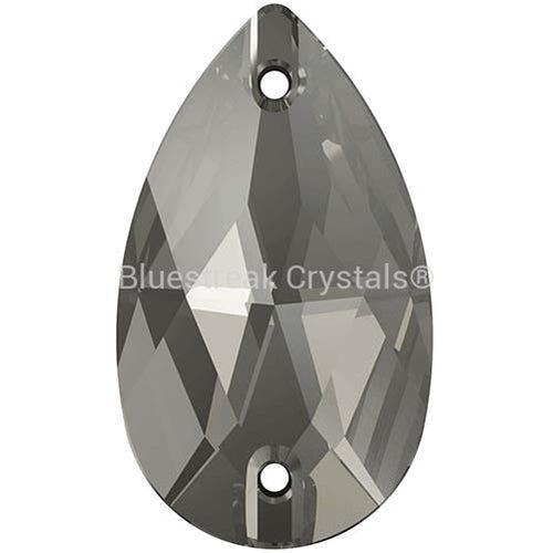 Serinity Sew On Crystals Peardrop (3230) Black Diamond-Serinity Sew On Crystals-12x7mm - Pack of 2-Bluestreak Crystals