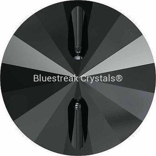 Serinity Sew On Crystals Rivoli Button (3015) Jet Hematite UNFOILED-Serinity Sew On Crystals-10mm - Pack of 4-Bluestreak Crystals