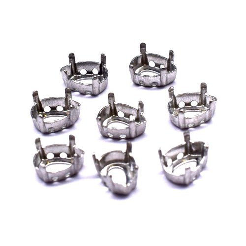 Sew-on Setting for Baroque Pear Fancy Stone Silver Colour - Bluestreak Crystals