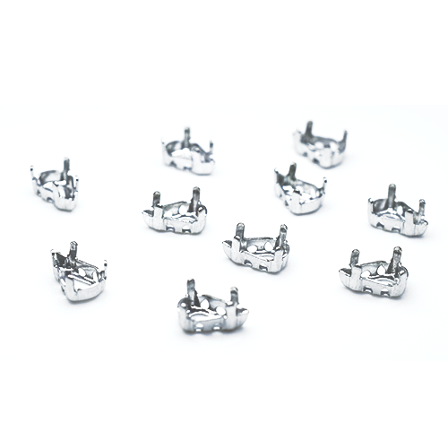 Sew-on Setting for Pear Fancy Stone Silver Colour - Bluestreak Crystals