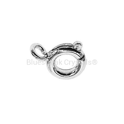 Silver Plated Bolt Ring Clasp-Findings For Jewellery-6mm - Pack of 10-Bluestreak Crystals