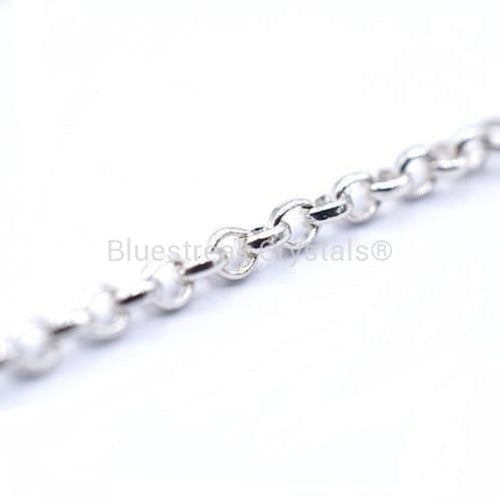 Silver Plated Finished Belcher Chain-Findings For Jewellery-16 inch - Pack of 1-Bluestreak Crystals
