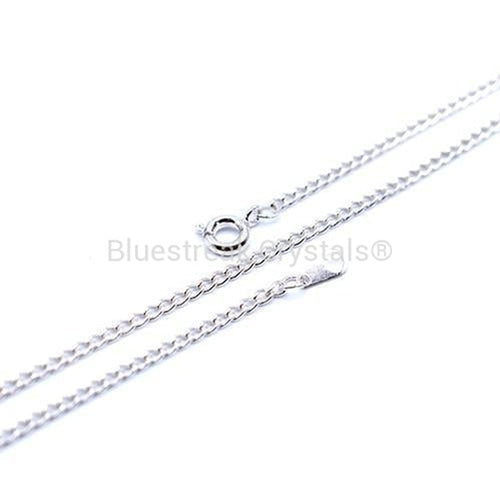 Silver Plated Finished Curb Chain-Findings For Jewellery-16 inch - Pack of 1-Bluestreak Crystals
