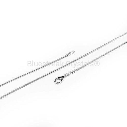 Silver Plated Finished Snake Chain-Findings For Jewellery-16 inch - Pack of 1-Bluestreak Crystals