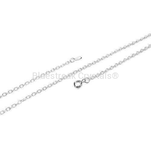 Silver Plated Finished Trace Chain-Findings For Jewellery-16 inch - Pack of 1-Bluestreak Crystals