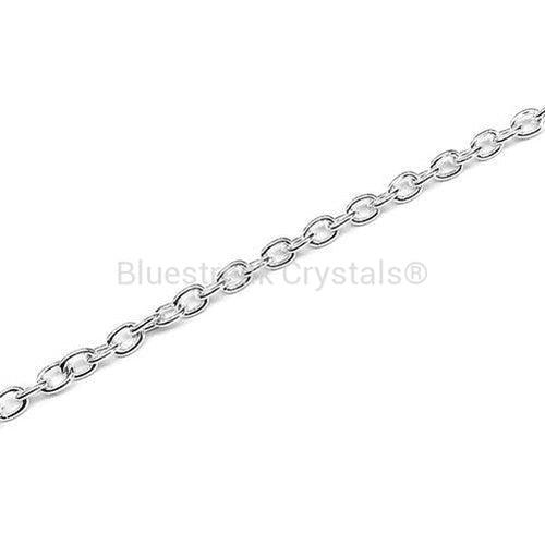 Silver Plated Finished Trace Chain-Findings For Jewellery-Bluestreak Crystals