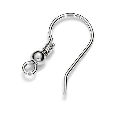 Silver Plated Fish Hook Ear Wires - Bluestreak Crystals