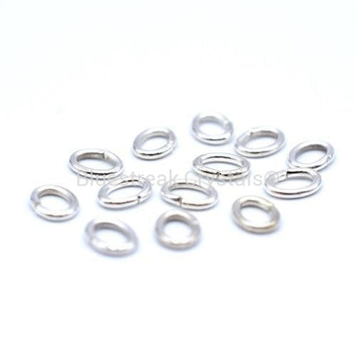 Silver Plated Oval Open Jump Rings-Findings For Jewellery-4x3mm (End of Line)-Pack of 50-Bluestreak Crystals