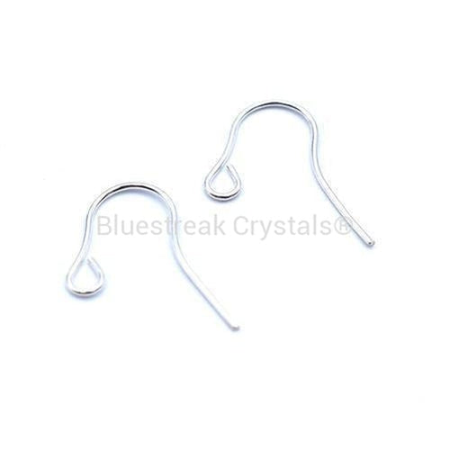 Silver Plated Shepherds Crook Ear Wires-Findings For Jewellery-14mm - Pack of 100 Pairs-Bluestreak Crystals