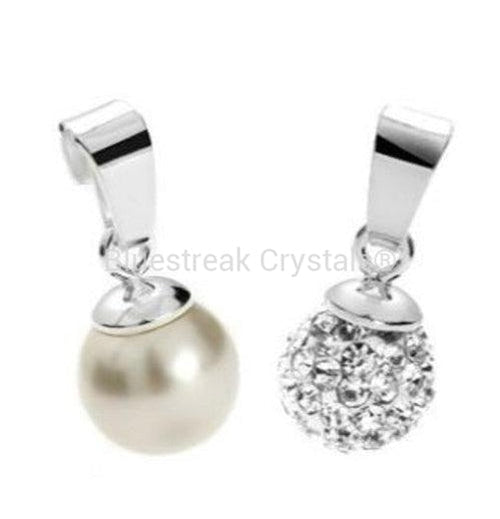 Sterling Silver (925) Bail for Half Drilled Pearls & Beads 7.5mm-Findings For Jewellery-Bluestreak Crystals