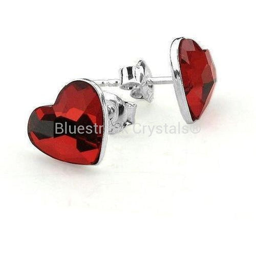 Sterling Silver (925) Ear Post Setting For Heart Shaped Flatbacks-Findings For Jewellery-12mm - Pack of 1 Pair-Bluestreak Crystals