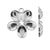 Sterling Silver (925) Flower Pendant Setting for Pear Fancy Stone-Findings For Jewellery-23mm - Pack of 1-Bluestreak Crystals