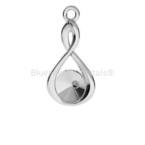 Sterling Silver (925) Infinity Pendant Setting for Rivoli Chatons-Findings For Jewellery-Pack of 1-Bluestreak Crystals