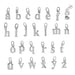 Sterling Silver (925) Initial Charm Pendants (Lower Case) - Bluestreak Crystals