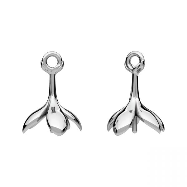 Sterling Silver (925) Leaf Bail for Half Drilled Pearls & Beads 10mm - Bluestreak Crystals